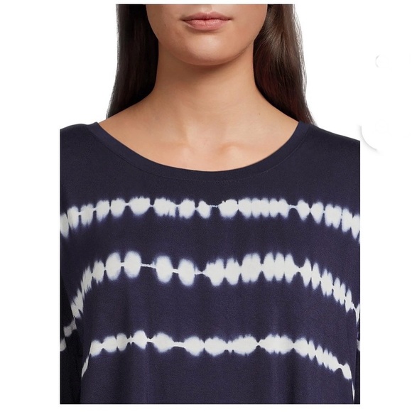 Time and Tru Women's Crewneck Solid & Tie-Dye Tunic Tee Plus Size XXL (20) Navy - Picture 3 of 13